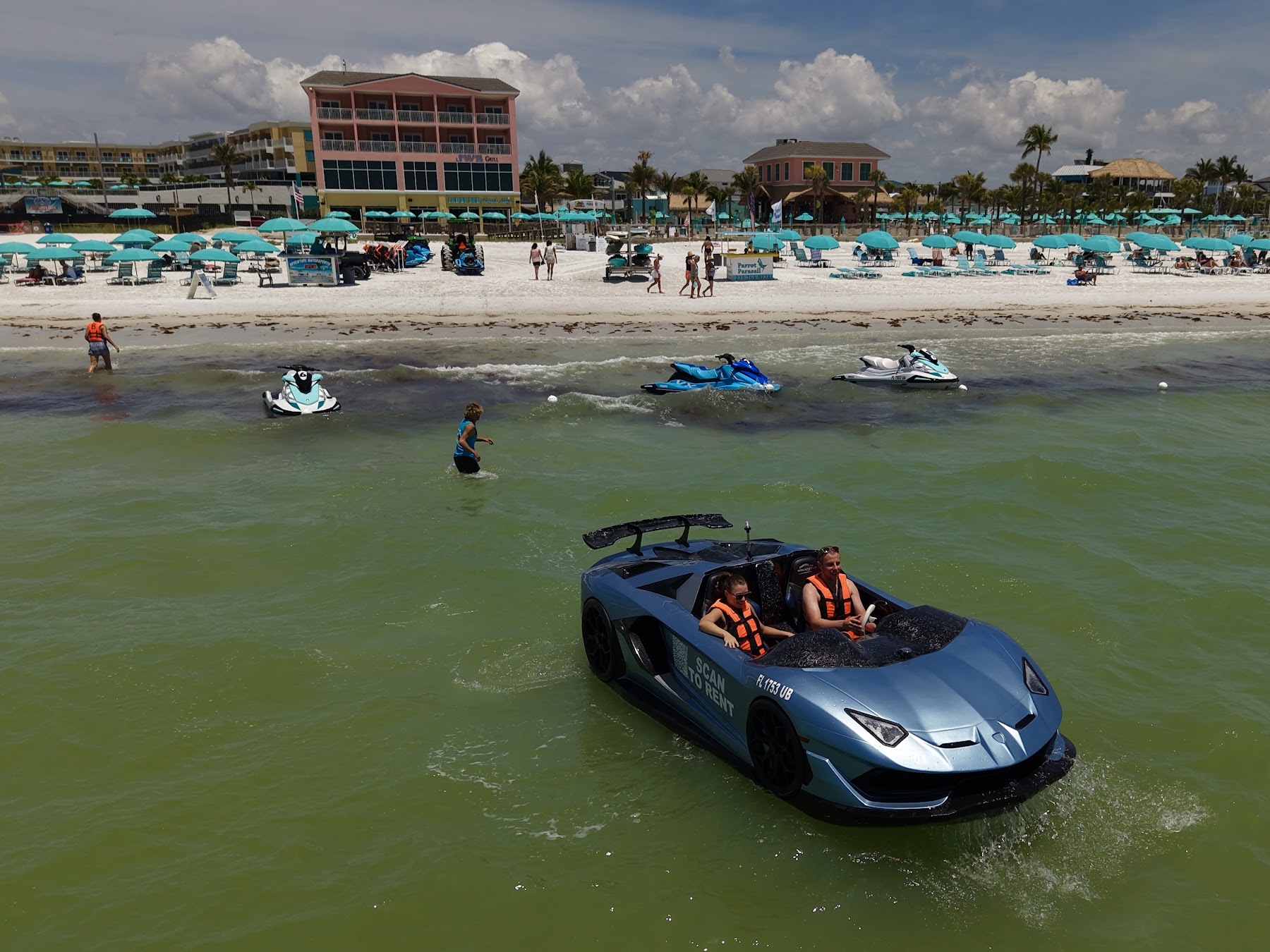 Fort Myers Beach from above, Adventure Water Sports on Instagram